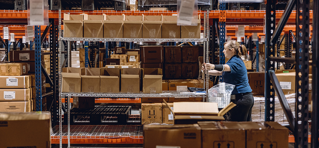 Worker with Pushcart Moving Supplies Using a Robust Nationwide Network
