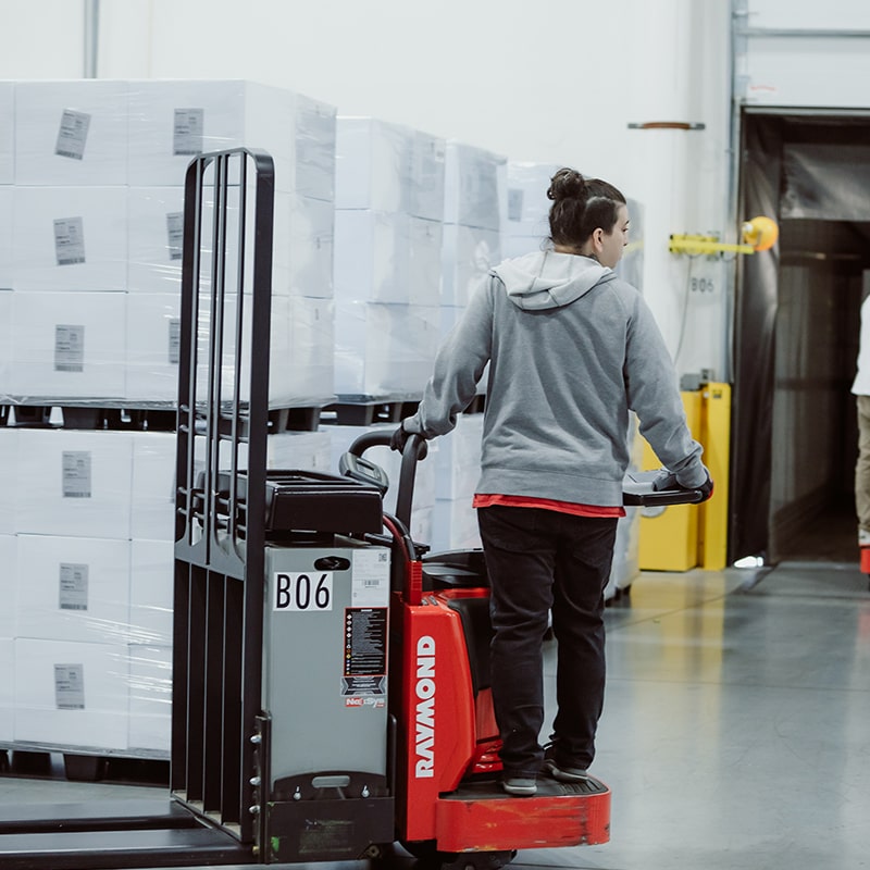 Worker Maintaining Cold Storage Warehouse
