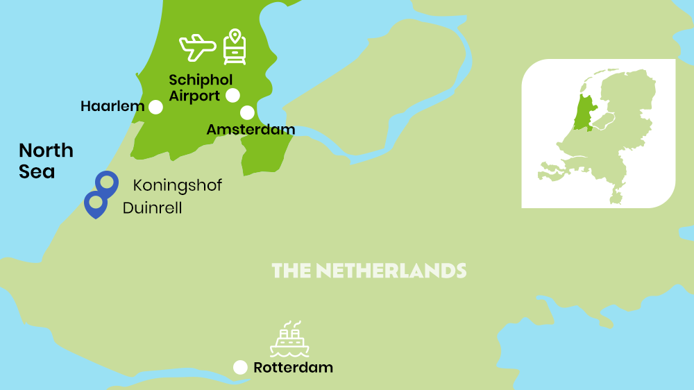 map showing Haarlem  TN as a regional hub